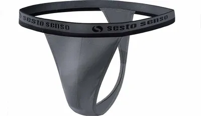 Produktbild von Sesto Senso Herren STRING TIGER Slip Unterwäsche Tanga Thong Unterhose Männer Pants - Graphit - 2XL
