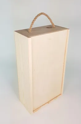 Produktbild von Holzbox Holzkiste Geschenkbox Weinbox Schatulle aus Holz mit Deckel - 2 Flasche