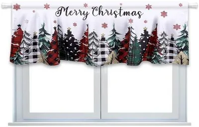 Produktbild von Weihnachtsgardine, 137x45cm, Schneemotiv, Bunt, Küche, Wohnzimmer