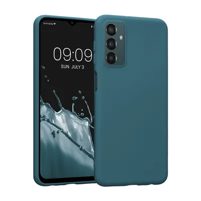 Produktbild von kwmobile Hülle kompatibel mit Samsung Galaxy M23 5G Hülle - gummierte TPU Silikon Handyhülle - Schutzhülle für kabelloses Laden - Case in Petrol matt