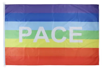 Produktbild von AZ FLAG Bootsflagge Regenbogen Frieden Pace 150x90 cm Kunststoffringe