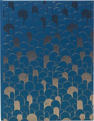 Image de Exacompta Livre d'or 100 pages tranche or Néo Déco Bleu de France 47986E