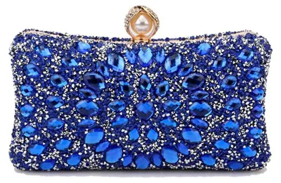 Productafbeelding van CORIOS clutch voor dames, glanzende avondtas, diamanten clutch, tas met ketting