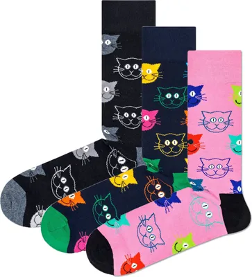 Produktbild von Happy Socks Geschenkbox Damensocken Muster Katzen - 36 - 40 / Divers
