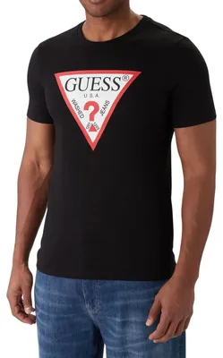 Produktbild von Guess - T-Shirt für Herren, Logo, Baumwolle NA1711 (XL) (Samtschwarz)