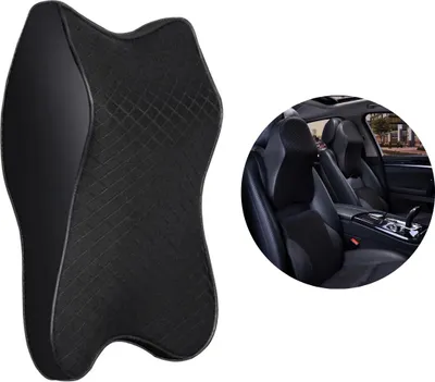 Produktbild von Ergonomisches Memory-Schaum Rückenkissen für Auto & Büro, lindert Schmerzen und bietet maximalen Komfort - CARCOMFO Schwarz