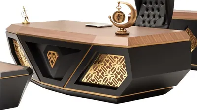 Produktbild von Stylisch Schreibtisch Schwarz Arbeitstisch Modern Arbeitszimmermöbel Büro Tisch