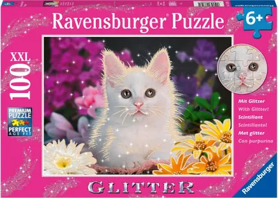 Immagine prodotto di Ravensburger Glitzerkatze, Puzzle, Kinderpuzzle, Legespiel, Kinder, 100 Teile XXL, 13358