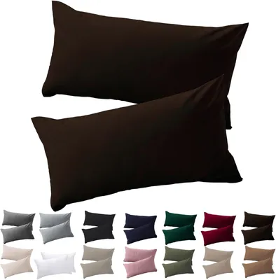 Obrázok produktu pre Poťahy na vankúše, sada 2 kusov, pre vankúše 40 x 60 cm, vyrobené z mikrovlákna, odolné a hypoalergénne, so zipsom, 40 x 60 cm