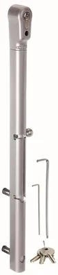 Produktbild von Alberts 415617 LOCINOX Bolzen-Stangenriegel KEYDROP, abschließbar, Aluminium, mit Profilhalbzylinder, für Profile ab 40 x 40 mm, mit Tiefenverriegelung 140 mm