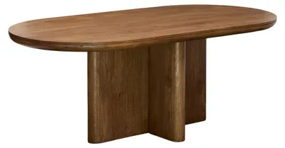 Produktbild von Nagda esstisch, oval, 100 x 200 cm, 8 plätze, braun  - Atmosphera créateur d'intérieur
