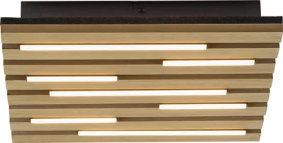 Image de Plafonnier LED JUST LIGHT 15590-79, 10 W, 3000 K, 1450 lm, blanc chaud, IP20, bois/noir