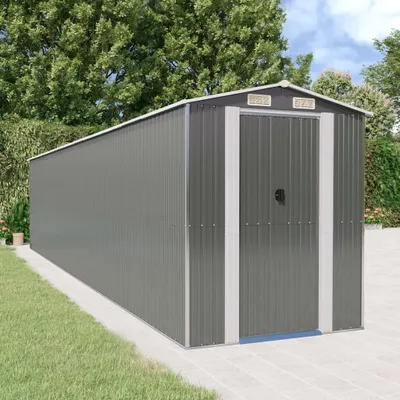Zdjęcie produktu dla VidaXL Szopa ogrodowa 192x938x223 cm stal ocynkowana jasnoszara