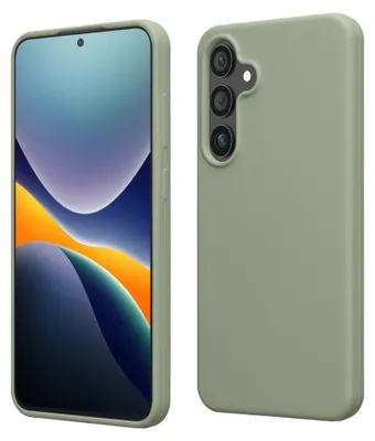 Produktbild von kwmobile Handyhülle für Samsung Galaxy S24 Hülle - Case Silikon - Kabelloses Laden - Schutzhülle Cover in Graugrün