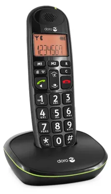 Productafbeelding van Doro Phone EASY 100W: Draadloos telefoon met lage stralingsuitstoot, nummerweergave, 10 uur spreektijd, 4 dagen stand-by, handsfree functie, DECT
