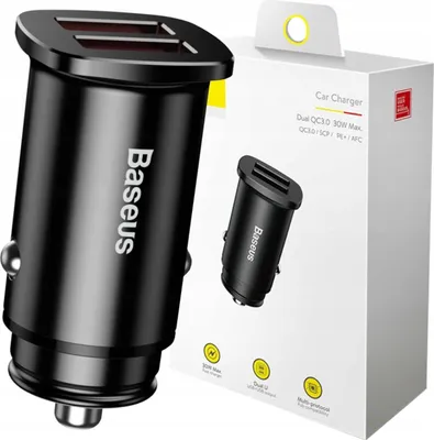Zdjęcie produktu dla Baseus CCALL-DS01, Zewnętrzna, Zapalniczka, 12 V, Czarny
