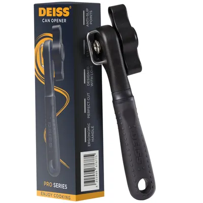 Produktbild von Deiss PRO Hochleistungs Dosenöffner manuell mit glatter Kante, handgeführter Dosenöffner mit Soft-Touch-Griff