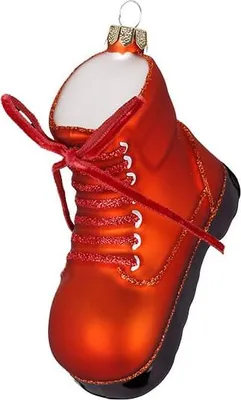 Produktbild von Christbaumschmuck Wanderschuh Glas 6,5cm Rot Schwarz