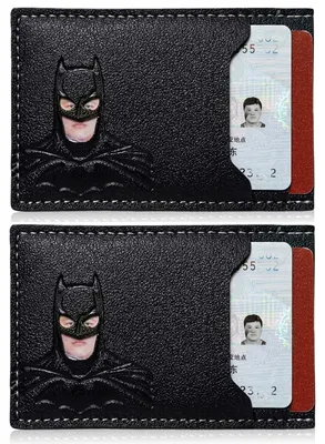 Immagine prodotto di INF Porta tessere orizzontale in PVC compatibile con Batman (sinistra) 2 pezzi - Nero, Grande capacità Confezione da 2 PU