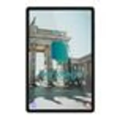 A tablet device displaying a picture of the Brandenburg Gate in Berlin.