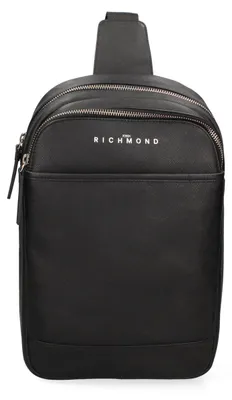 Produktbild von Herrenumhängetasche Leder Schwarz John Richmond Verstellbarer Schultergurt Reißverschluss Nero UNICA 32x23x9 cm JR-B162-BLACK