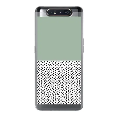 Produktbild von MuchoWow® Handyhülle Schutzhülle Hülle für Samsung Galaxy A80 Polka dots - Grün - Schwarz Silikon Softcase Handy Hülle - Schutzdeckel