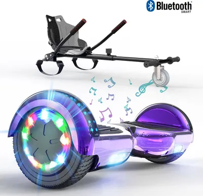 Produktbild von GeekMe Elektro Scooter Hoverboard LED 6,5 Zoll Selbstausgleichender Elektroroller E-Skateboard Elektroroller 700W Dual Motor Bluetooth Mit Hoverkart GoKart