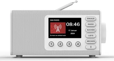 Produktbild von Digitalradio "DR1001BT", FM/DAB/DAB+/Bluetooth® RX, Radiowecker, Weiß (00054297)