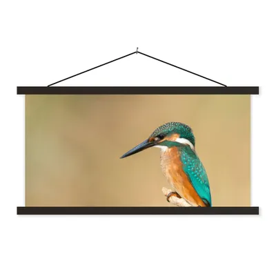 Produktbild von MuchoWow® Textilposter Eisvogel - Tiere - Vogel 150x75 cm mit schwarzem Rahmen - Posterleiste