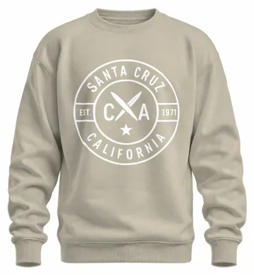 Immagine prodotto di Santa Cruz California Surfbrett Surfen Surfer Vintage Strand 1971 Felpa Unisex Pullover, Natur, XXL