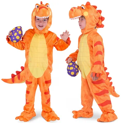 Produktbild von Spooktacular Creations Halloween Kind Orange Dinosaurier T-Rex Realistische Kostüm, Deluxe Dinosaurier Dress Up für Kinder Kleinkind Halloween Süßes oder Saures, Karneval