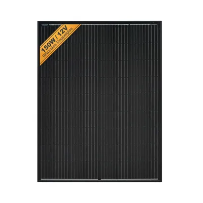 Produktbild von enjoy solar® Solarpanel Bifazial Glas-Glas Solarmodul 150W 12V (schwarzer Rahmen), 182mm Perc-Zellen, 0% MwSt.