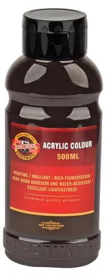 Obrázok produktu pre KOH akrylová farba 500 ml fľaša tmavohnedá