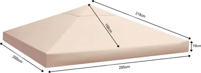 Produktbild von Ersatzdach Pavillon Roma 3x3m Sand Ersatzplane Bezug Polyester PVC 260g 295x295