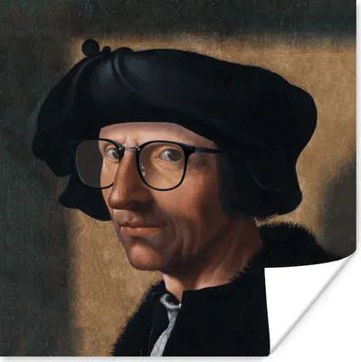 Produktbild von MuchoWow® Poster Kunst - Brille - Porträt 50x50 cm - Wohnzimmerdekoration