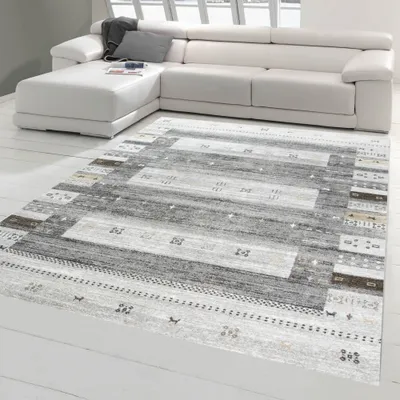 Immagine prodotto di Tappeto orientale design kilim con ornamenti in grigio Dimensioni - 80 x 150 cm