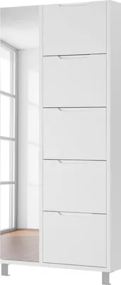 Produktbild von home24 Schuhschrank mit Spiegeltür - Weiß