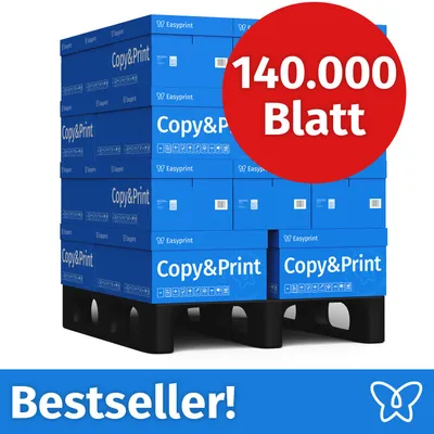 Produktbild von : Easyprint Druckerpapier Kopierpapier 140000 Blatt 28 x 5000 A4 Premium Hochweiß CIE 160 PEFC