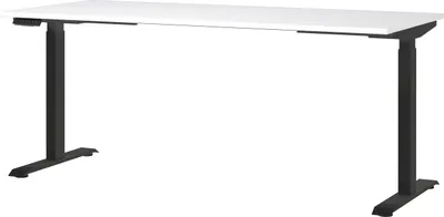 Schreibtisch elektrisch höhenverstellbar, Weiß/Schwarz, 180x120x80 cm