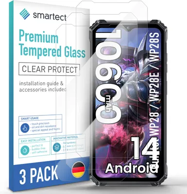 Produktbild von 3x Schutzglas Panzerfolie für Oukitel WP28/ WP28E/ WP28S Displayschutz Hartglas