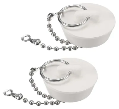 Zdjęcie produktu dla Zatyczki odpływowe, 2 sztuki, guma, białe, średnica 32 mm, 1-1/4 cala, do wanny, umywalki, zlewu