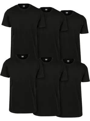 Productafbeelding van Urban Classics T-shirt voor heren, basic model, 6-pack, zwart, maat S