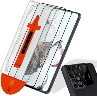 Produktbild von 2-Pack Xiaomi 12T Pro Displayschutzfolie & 2-Pack Kameraschutz - Gehärtetes Glas | [Automatische Installation] - Blasenfrei