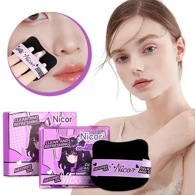 Produktbild von 100x Gesicht Öl Blotting Papier mit Spiegel | Mattierung Tücher Oil Control Make-Up Puff Ölabsorbierende Kosmetik Pflegetücher