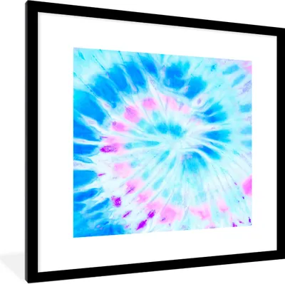 Produktbild von MuchoWow® Gerahmtes Poster Sommer - Krawattenfärbung - Spirale 40x40 cm - Poster mit Schwarzem Bilderrahmen Wandposter Rahmen Foto Bilder - Poster - Plakat im Rahmen
