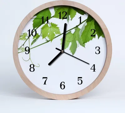 Produktbild von Holzuhr 30fi cm wanduhr - Blätter Natur