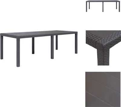 Produktbild von vidaXL Gartentisch Braun 220 x 90 x 72 cm Kunststoff Rattan-Optik -  Gartentische