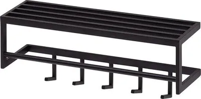Produktbild von Famanu Wandgarderobe mit Ablage - stilvoller schwarzer Flurorganizer