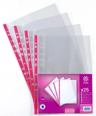 Zdjęcie produktu dla Viquel 109179-06, A4, Różowy, Przezroczysty, Polipropylen (PP), 25 szt.