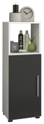 Produktbild von VCM Holz Midischrank | Badschrank mit offenem Fach und einer Drehtür | Maße H. 93 x B. 31 x T. 30 cm | Midischrank - Flandu